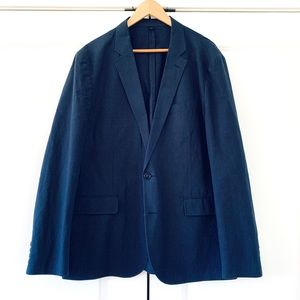 J Crew Ludlow Blazer Jacket Unlined Cotton Linen Lightweight Blue Somelos 44 R